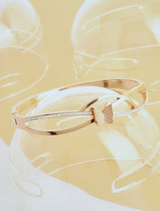 Jonc papillon et strass - Rose gold - 1