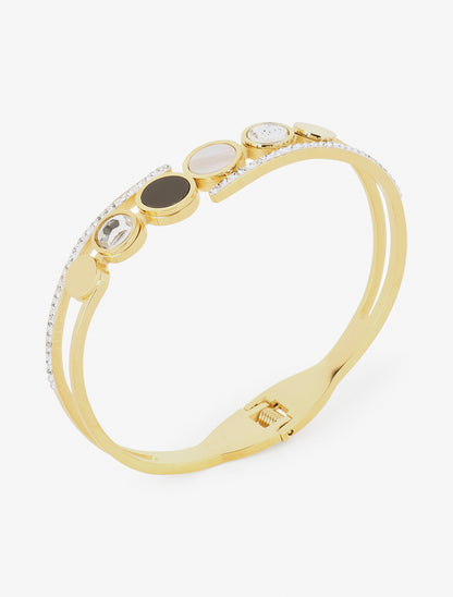 Jonc fantaisie à strass - Or - 2