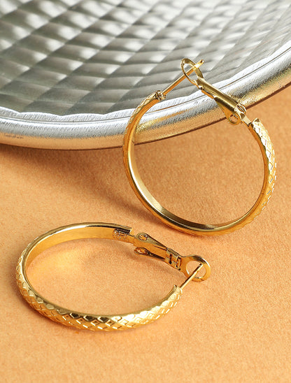 Créoles à motif mosaïque - Or - 1