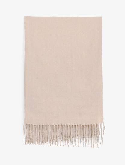 Echarpe douce à bords frangés - Beige - 2