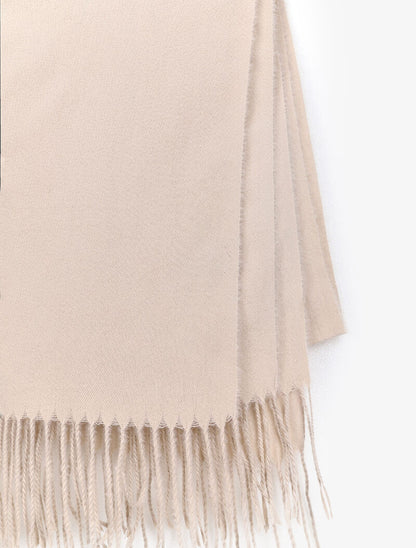 Echarpe douce à bords frangés - Beige - 3