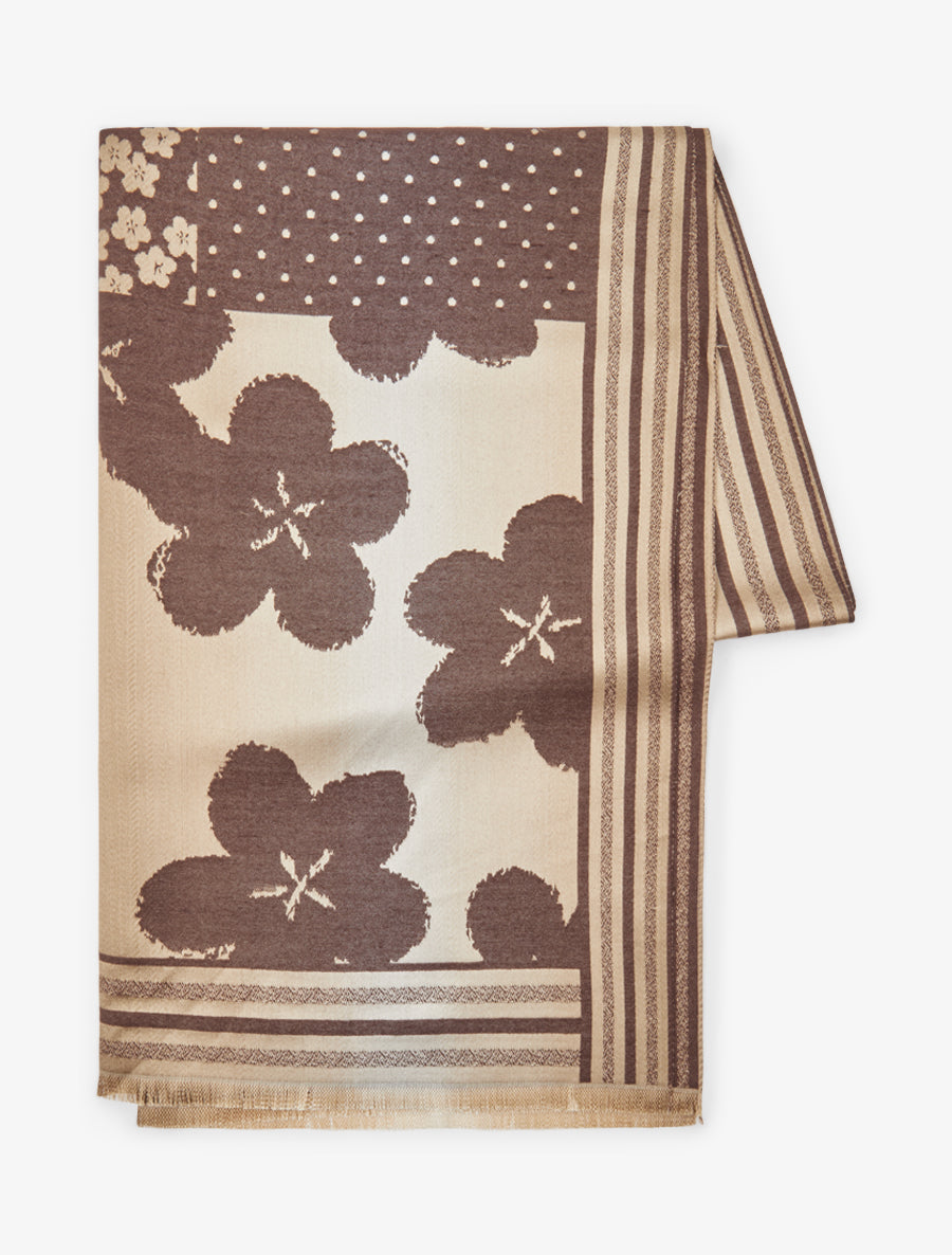 Foulard irisé à imprimé floral - Marron - 2