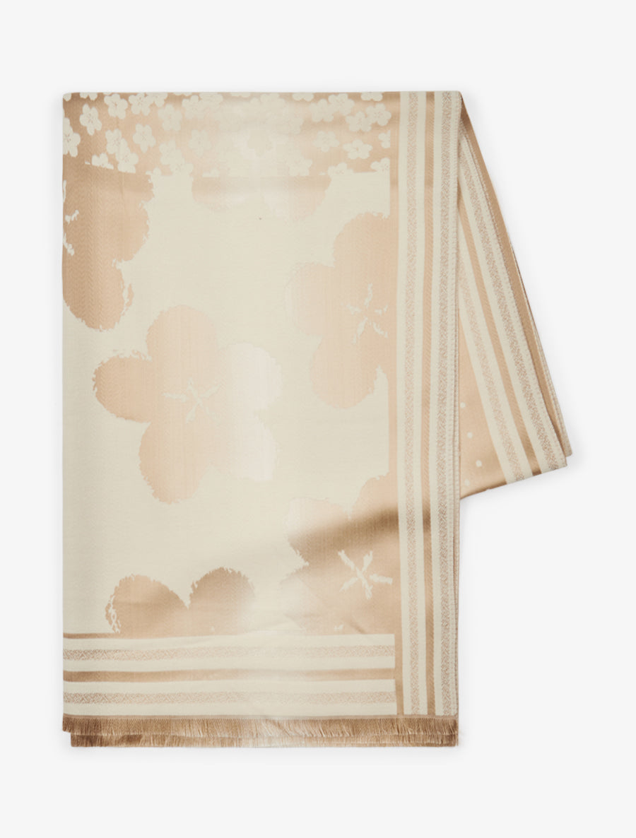 Foulard irisé à imprimé floral - Beige - 2