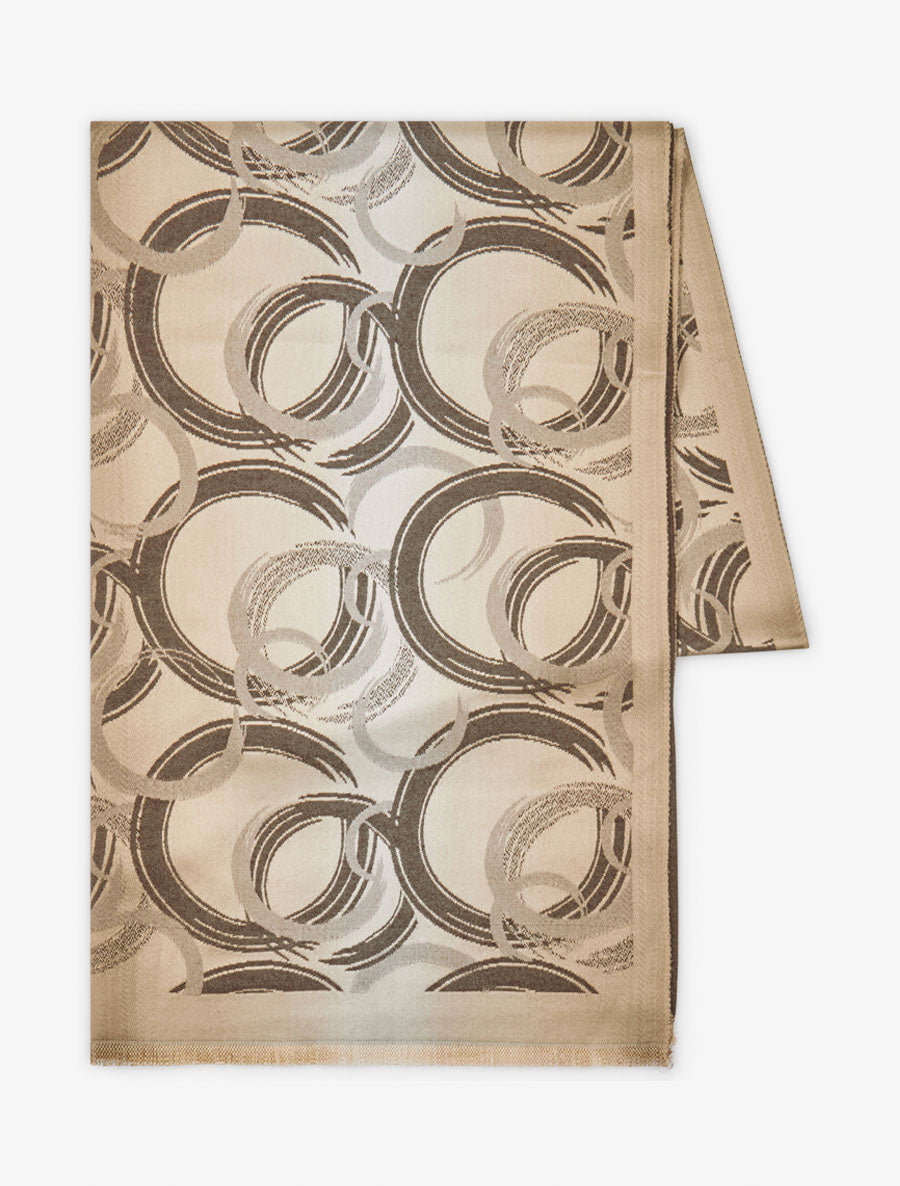 Foulard irisé à imprimé graphique - Marron - 2