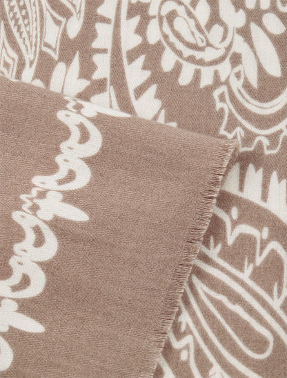 Foulard à imprimé cachemire - Taupe - 3
