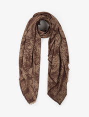 Foulard à imprimé tapisserie irisé - Marron - 1