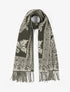 Echarpe imprimé cachemire à frange - Kaki - 1