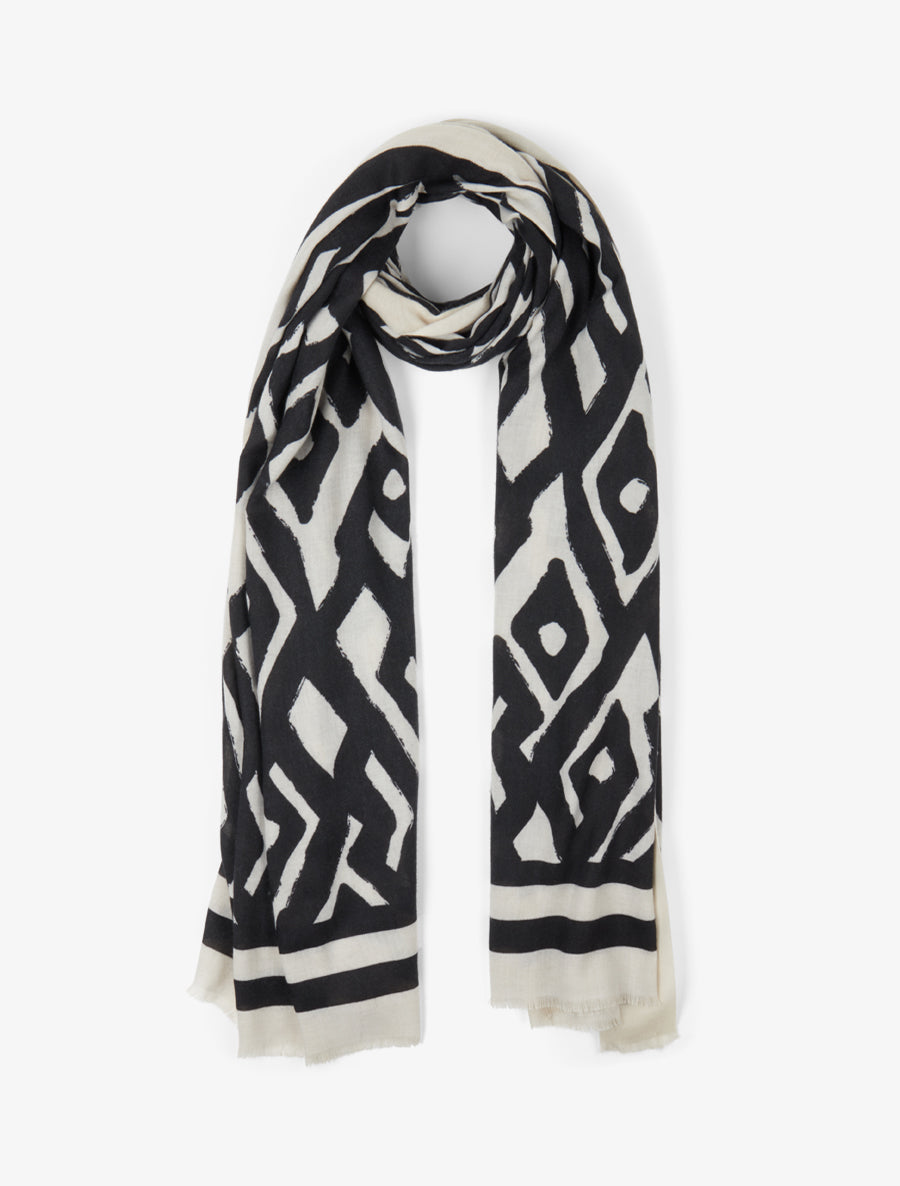 Foulard à motif graphique - Noir - 1