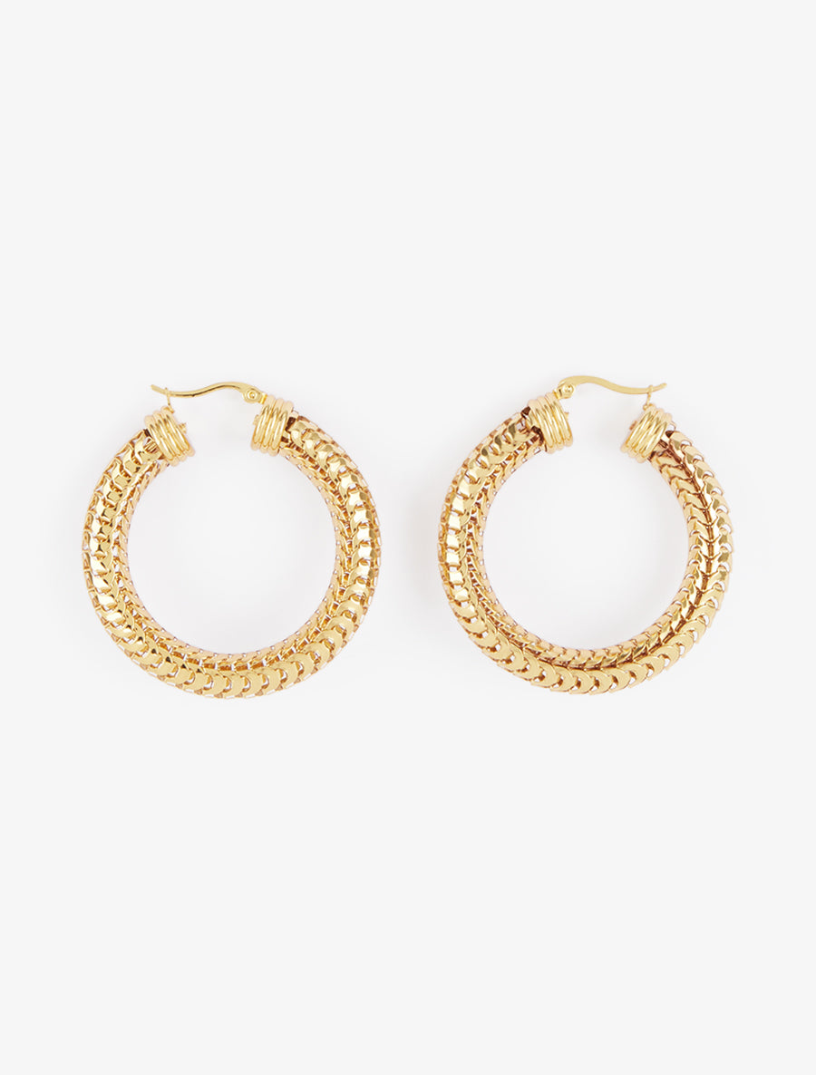 Créoles épaisses texturées - Or - 2