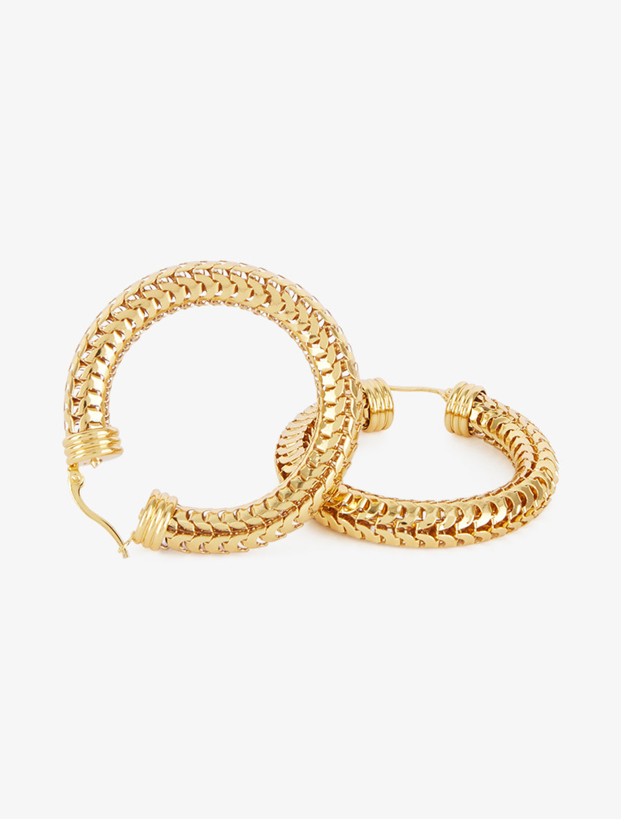 Créoles épaisses texturées - Or - 3