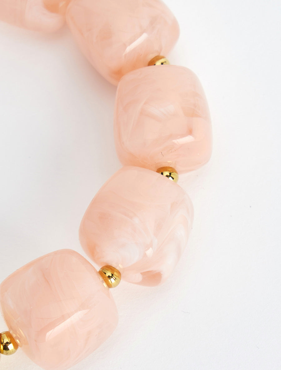 Bracelet à perles en résine et métal - Rose - 3