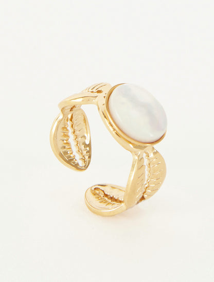 Bague à motif coquillages ornée d&