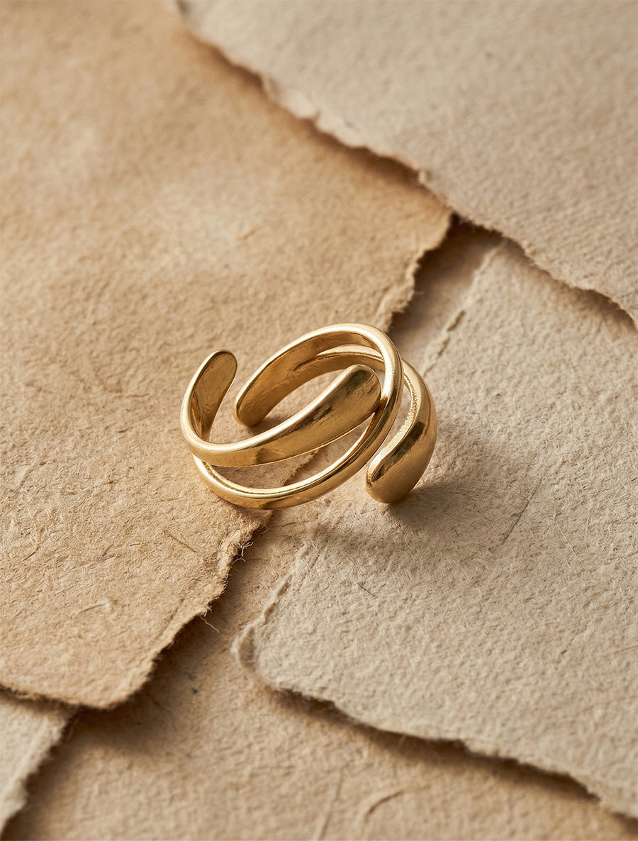 Bague ajustable effet croisé - Or - 1