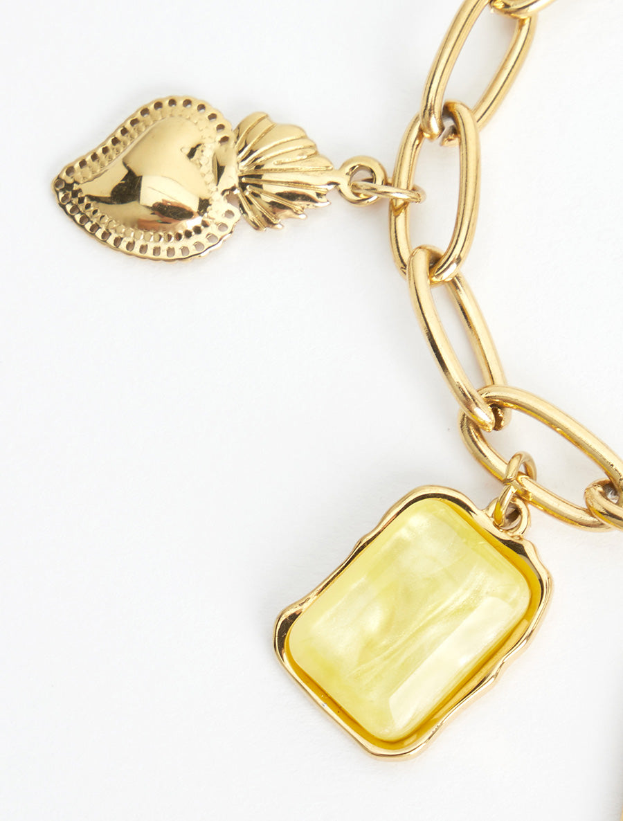 Bracelet chaîne à charms - Jaune - 3