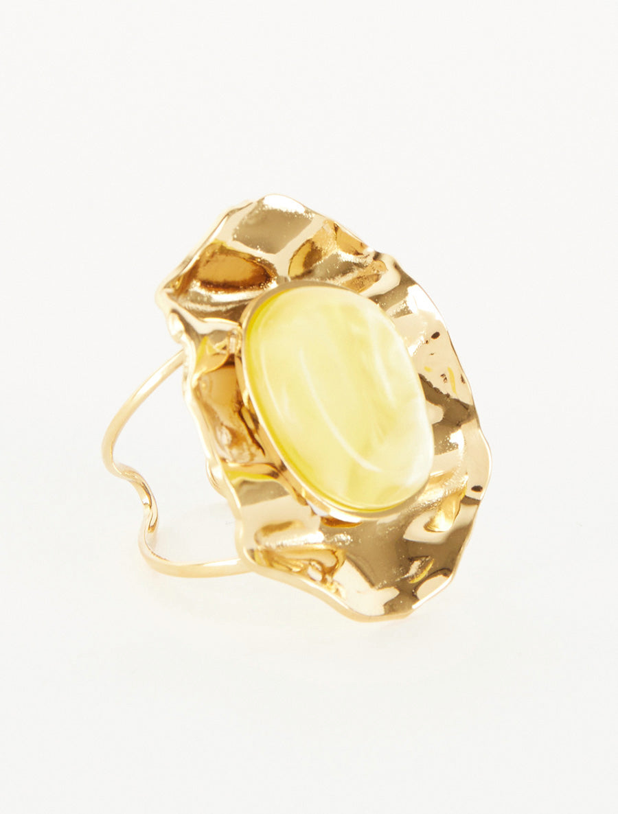 Bague martelée ornée d&