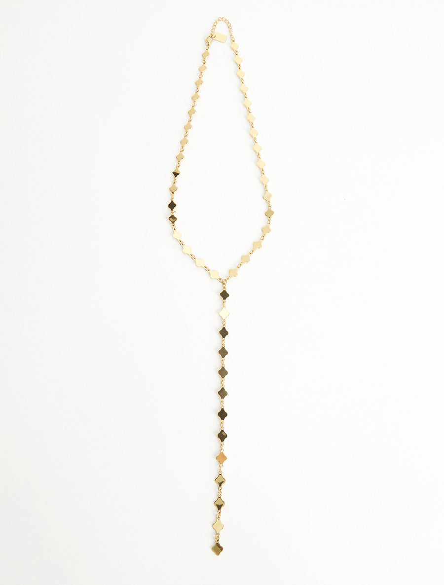 Collier lasso en maille fantaisie - Or - 2