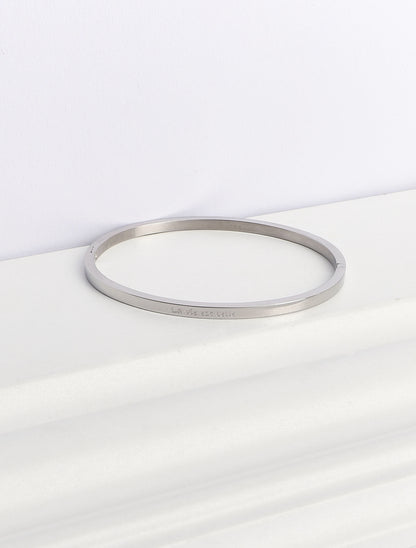 Bracelet à message gravé - Argent - 1