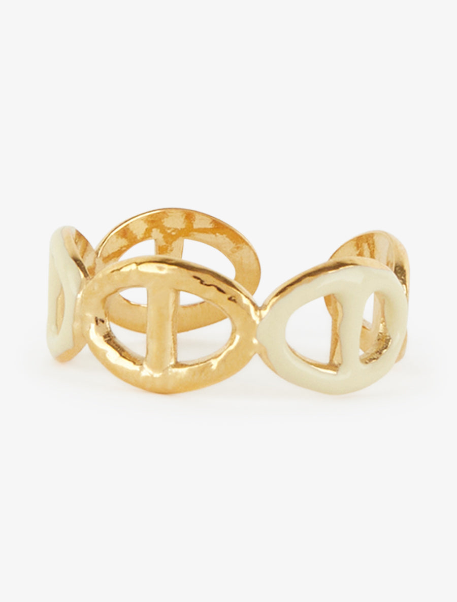 Bague ajustable style maillons marin - Or/jaune - 3