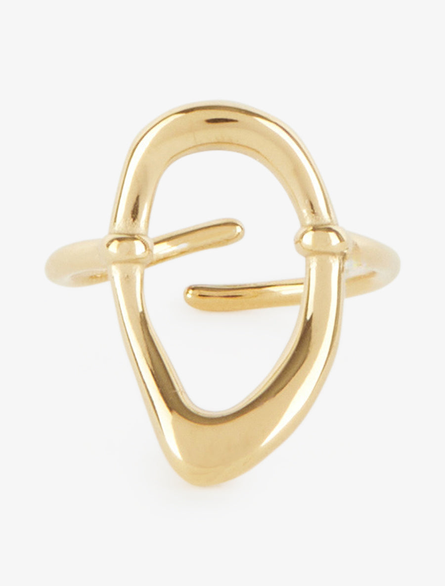 Bague ajustable motif oval ajouré - Or - 3