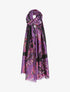 Foulard à imprimé cachemire et liserés irisés - Violet - 1
