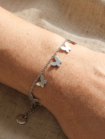 Bracelet à charms papillons - Argent - 1