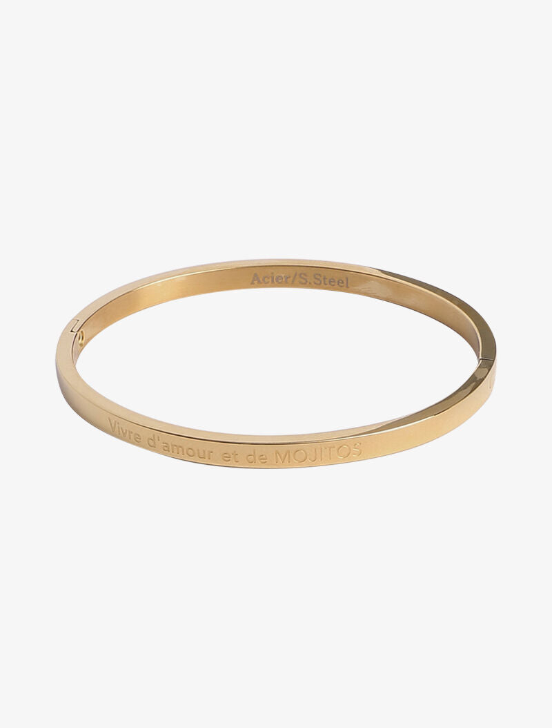 Bracelet à message gravé - Or - 2