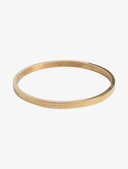 Bracelet à message gravé - Or - 2