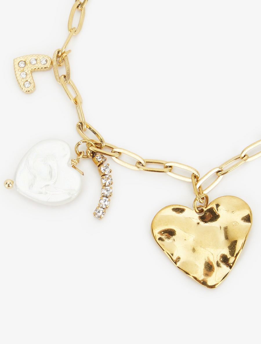 Bracelet à charms coeurs - Or - 3