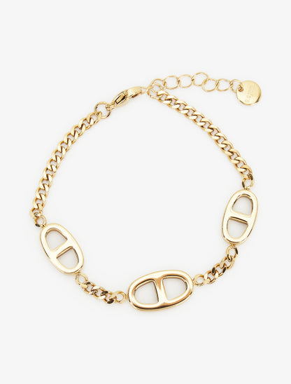 Bracelet en maille gourmette et style marin - Or - 2