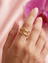 Bague style chaîne à strass - Or - 1
