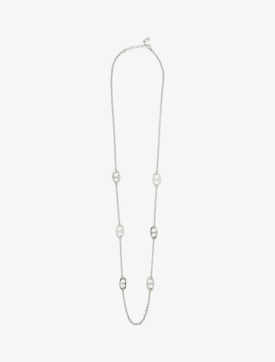 Sautoir à maillons marins strassés - Argent - 2