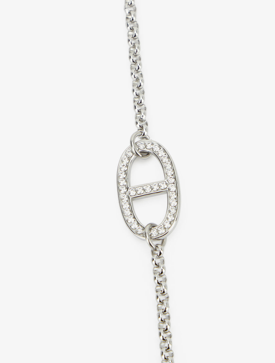 Sautoir à maillons marins strassés - Argent - 3