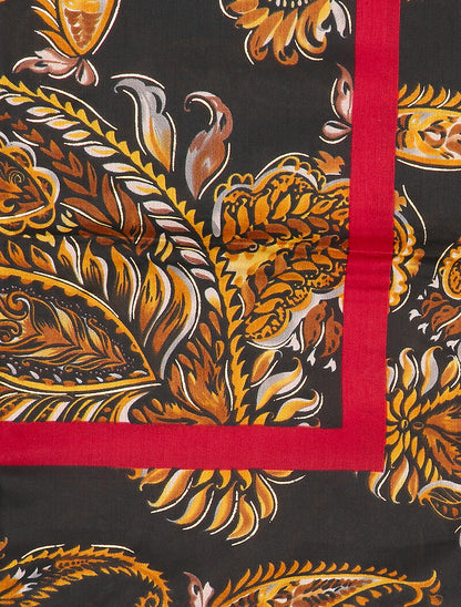 Foulard à imprimé cachemire et liserés irisés - Noir - 2