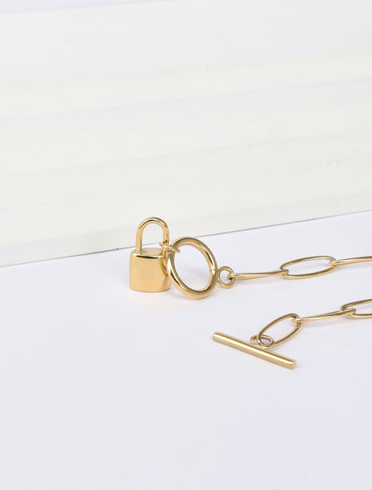 Gourmette à détail cadenas - Or - 2