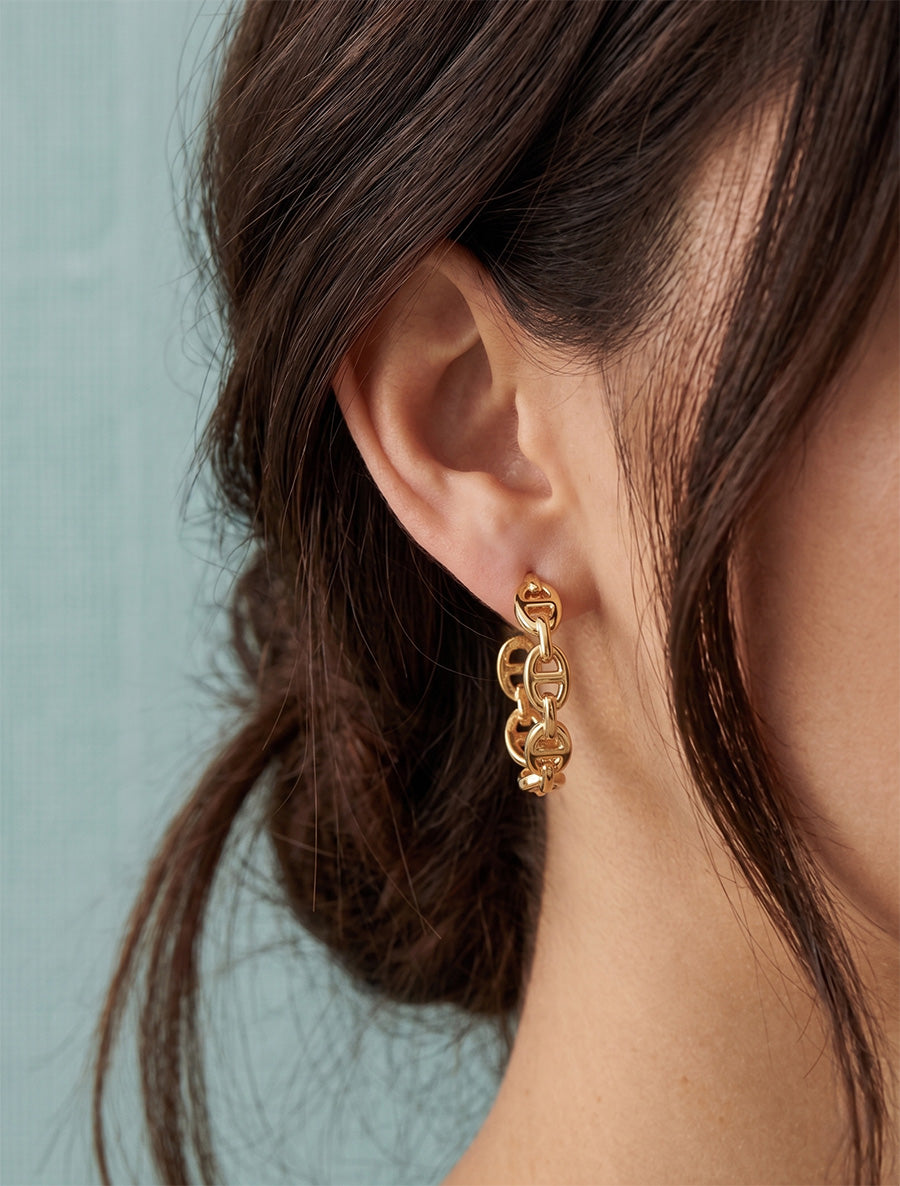 Créoles style maille marin - Or - 1