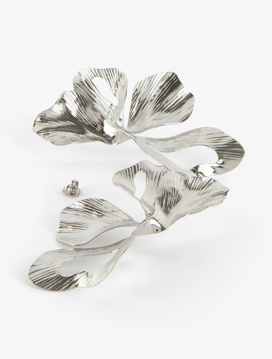 Boucles pendantes motif végétal - Argent - 3