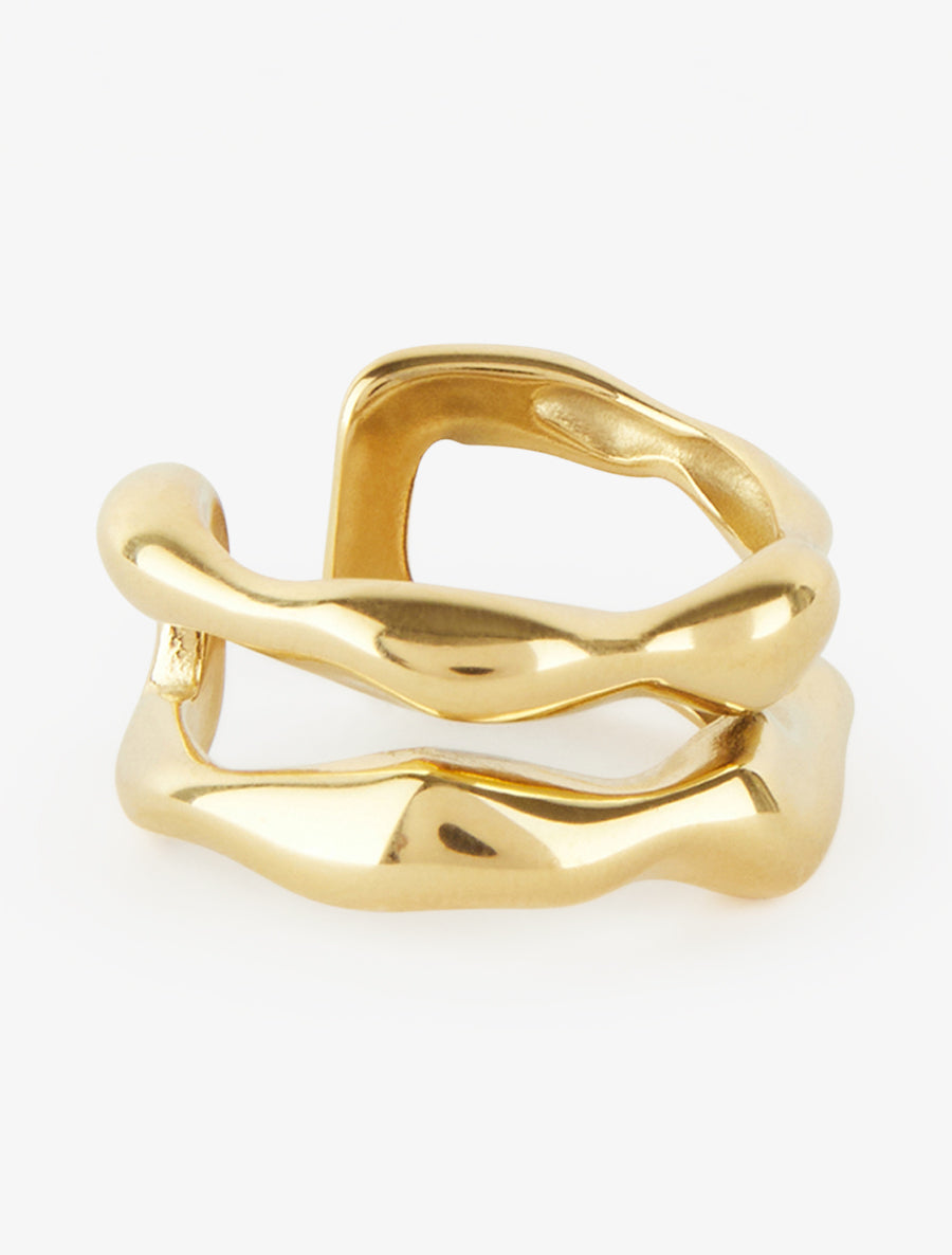 Bague ouverte effet martelé - Or - 2