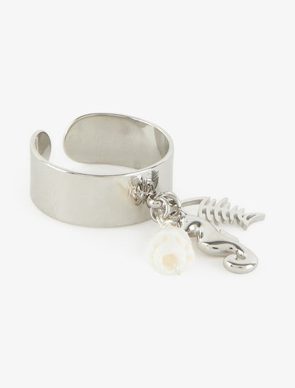 Bague à breloque hippocampe - Argent - 2