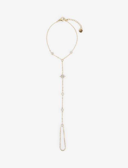 Chaîne de main étoile et zircons blancs - Or - 2