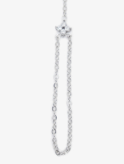 Bracelet chaîne de main à zircons blancs - Argent - 3