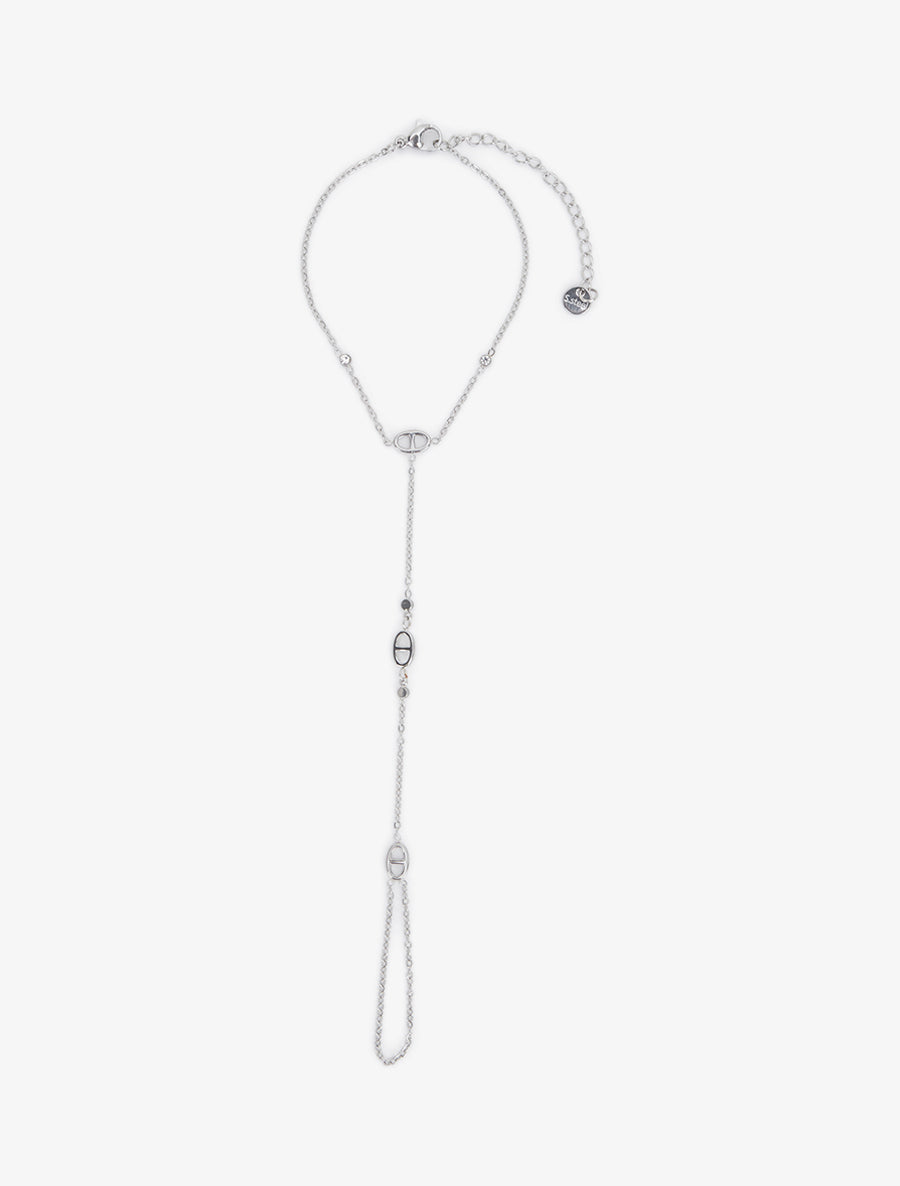Bracelet chaîne de main à mailles marins - Argent - 2