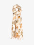Foulard à imprimé floral et bords à pompons - Beige - 1