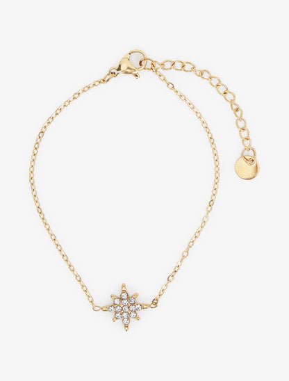 Bracelet étoile du nord ornée de zircons blancs - Or - 2