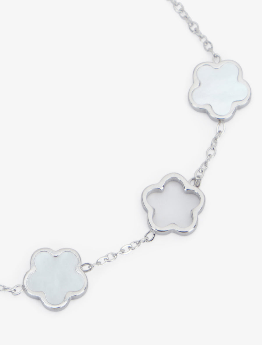 Bracelet fleurs ajourées et nacrées - Argent - 3