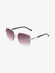 Lunettes de soleil rectangulaires - Marron clair - 1