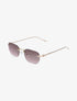 Lunettes de soleil rectangulaires sans monture - Marron clair - 1