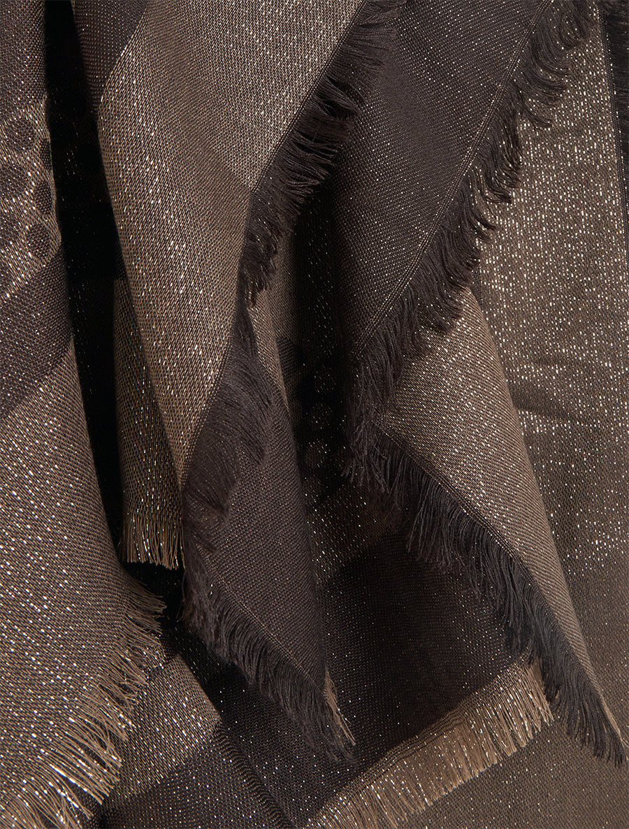 Echarpe carrée irisée à motif pois - Marron - 3