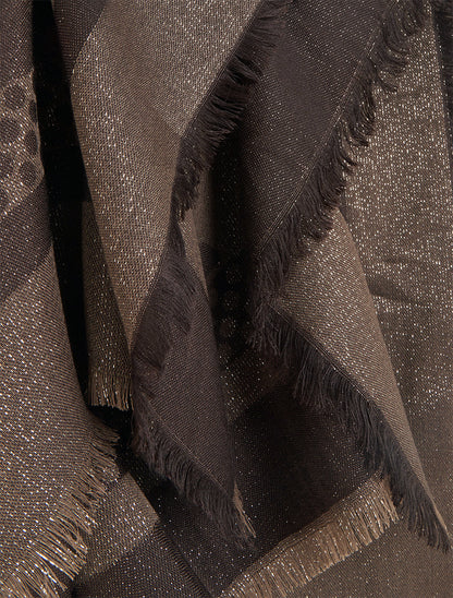 Echarpe carrée irisée à motif pois - Marron - 3