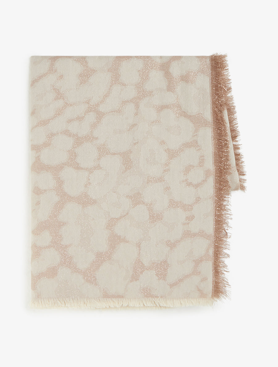 Echarpe carrée à motif léopard irisé - Beige - 2