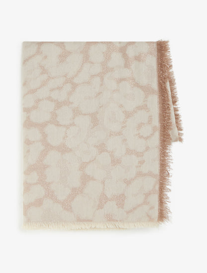 Echarpe carrée à motif léopard irisé - Beige - 2